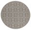 Round Light Grey and Charcoal Synthetic Medallion Area Rug