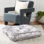 Belia 25" Silver Velvet Square Floor Pillow