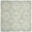 Ivory and Blue Handmade Wool Tufted Square Rug