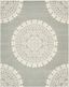 Gray and Ivory Hand-Tufted Wool Medallion Rug, 10' x 14'