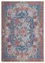 Blue and Sage Rust Floral Synthetic Area Rug, 5'3" x 7'6"