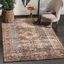 Grand Traditional Blue and Rust 10' x 14' Synthetic Area Rug