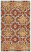 Red and Gold Handmade Tufted Wool Area Rug, 5' x 8'