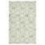 Ivory and Green Floral Handmade Wool Area Rug, 3' x 5'