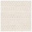 Ivory Floral Elegance 6' Square Hand-Tufted Wool Rug