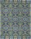 Handmade Navy and Green Wool Geometric Area Rug 10' x 14'