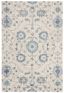 Handmade Tufted Blue Floral Wool Fur Reversible Rug 4' x 6'