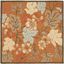 Handmade Floral Rust Red Wool 6' Square Tufted Area Rug