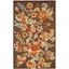 Handmade Tufted Brown and Multicolor Wool Floral Area Rug 5' x 8'