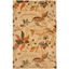 Beige Multi Floral Handmade Wool Area Rug, 5' x 8'