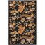 Handmade Black Wool Floral Tufted Area Rug, 4' x 6'