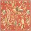 Rust and Multicolor Floral Wool Square Area Rug, 6' x 6'