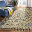 Handmade Tufted Floral Wool and Cotton Area Rug, Blue, 9' x 12'