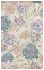 Green and Pink Floral Hand-Tufted Wool Area Rug, 6' x 9'