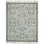 Blue and Ivory Floral Wool 9' x 12' Area Rug