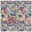 Light Blue and Plum Floral Wool Square Area Rug