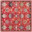 Red and Ivory Floral Tufted Wool Square Rug