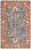 Handmade Blue Floral Wool and Cotton 3' x 5' Area Rug