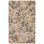 Beige and Purple Floral Wool 4' x 6' Area Rug