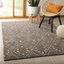 Hand-Knotted Gray Geometric Wool Square Rug, 4' x 6'