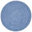 Handmade Blue Braided Round Synthetic Area Rug, 3' x 3'