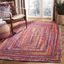 Handmade Braided Cotton Area Rug 72" x 84" in Red with Easy Care