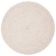 Beige Oval Braided Wool 5' x 7' Area Rug