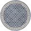 Brentwood 3' Round Navy and Cream Synthetic Area Rug