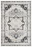 Ivory and Black Synthetic Traditional Square Rug, 3' x 5'