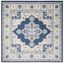 Navy and Cream Square Hand-Knotted Synthetic Area Rug, 8' x 8'