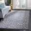 Navy and Cream Damask 4' x 6' Synthetic Area Rug