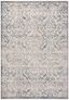 Light Grey and Blue Damask Low Pile Area Rug