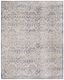 Light Grey and Blue Damask Synthetic Area Rug, 9' x 12'