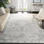 Grey and Ivory 12' x 18' Synthetic Medallion Area Rug