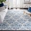 Blue and Cream Floral Synthetic 11' x 15' Area Rug