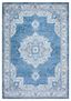 Ivory and Navy Rectangular Stain-Resistant Synthetic Area Rug