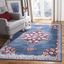 Navy and Burgundy Round Synthetic Easy Care Area Rug