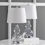 22" Clear and Chrome Glass Table Lamp Set with White Shade