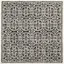 Ivory and Black Geometric Wool 3' x 3' Square Rug