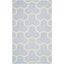 Light Blue and Ivory Geometric Wool Area Rug, 6' x 9'