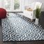 Navy Blue and Ivory Hand-Tufted Wool Geometric Area Rug