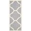 Silver and Ivory Geometric Hand-Tufted Wool Runner Rug