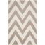 Beige and Ivory Zig Zag Hand-Tufted Wool Rug, 5' x 8'