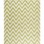 Green and Ivory Hand-Tufted Wool Zig Zag Area Rug, 3' x 5'