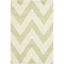 Ivory and Light Green Hand-Tufted Wool Chevron Rug