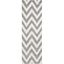 Silver and Ivory Hand-Tufted Wool Zig Zag Runner Rug