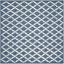 Ivory and Navy Hand-Tufted Wool Square Rug