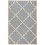 Silver and Ivory Geometric Hand-Tufted Wool Area Rug, 3' x 5'