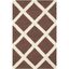 Dark Brown and Ivory Hand-Tufted Wool Area Rug, 4' x 6'