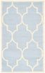 Light Blue and Ivory Hand-Tufted Wool Area Rug, 3' x 5'